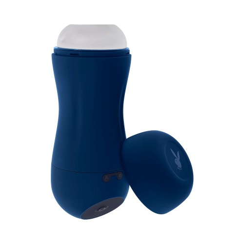 Playboy Gusto Rechargeable Sucking Vibrating Stroker Navy