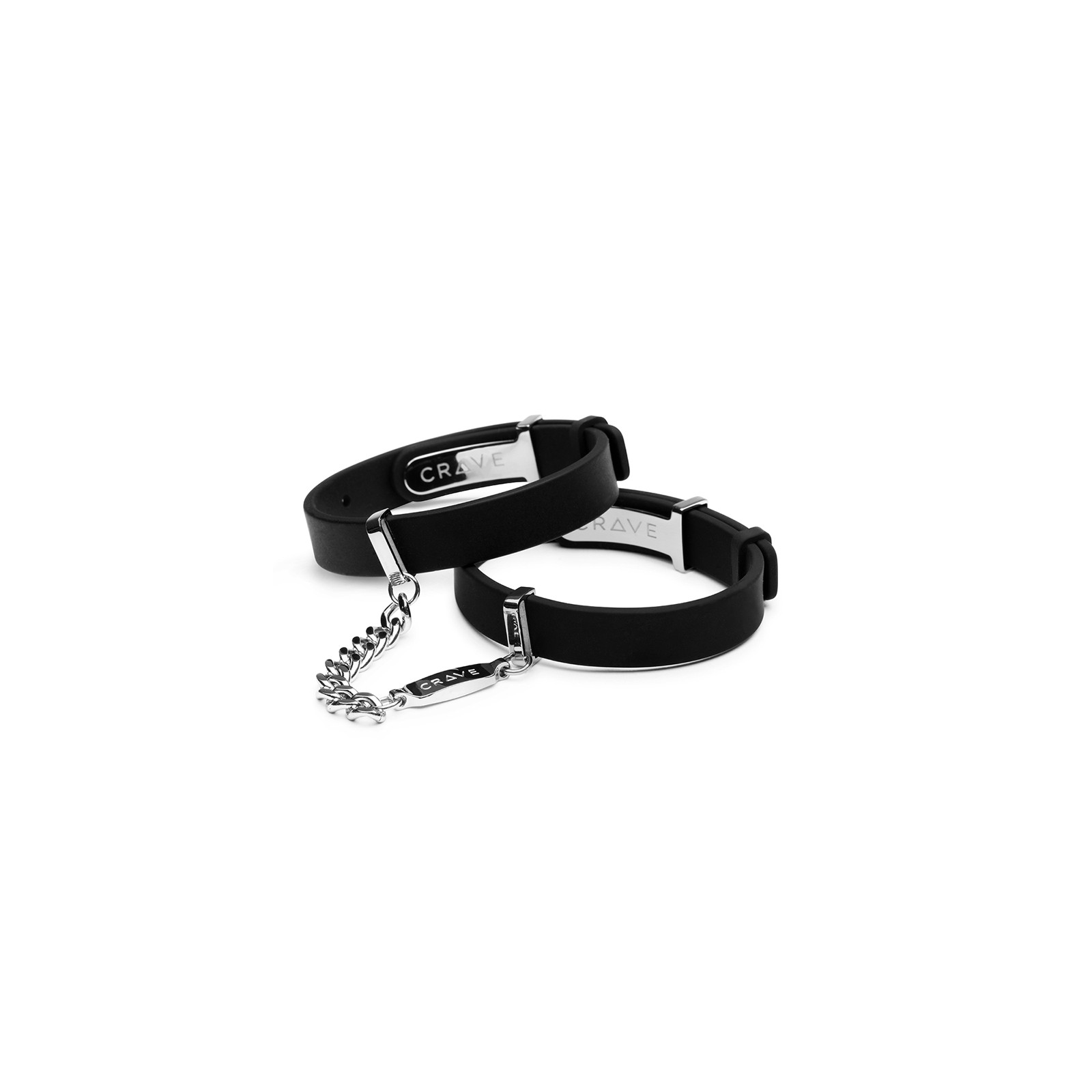 Muñequera Crave ID Negra/Plata para Juegos de Bondage Ligeros