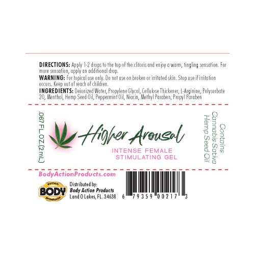 Higher Arousal Female Stimulating Gel 0.5 oz. Bottle