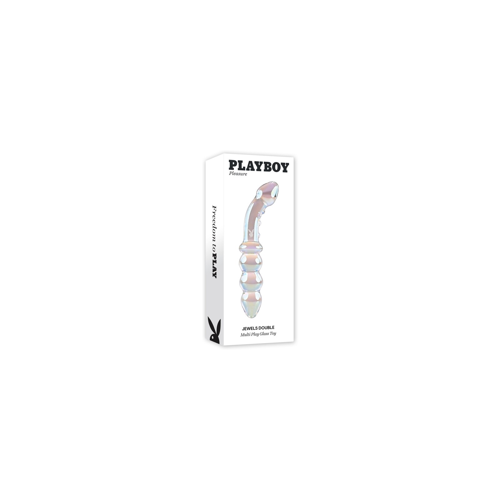 Dildo de Cristal Doble Playboy Jewels - Placer Lujoso