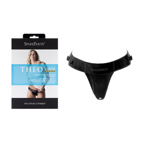 SpareParts Theo Cover Underwear Harness Black Single Strap Size B Nylon