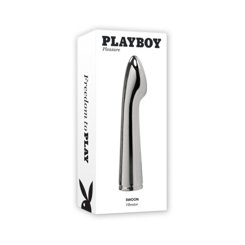 Playboy Swoon Rechargeable Aluminum Vibrator Platinum