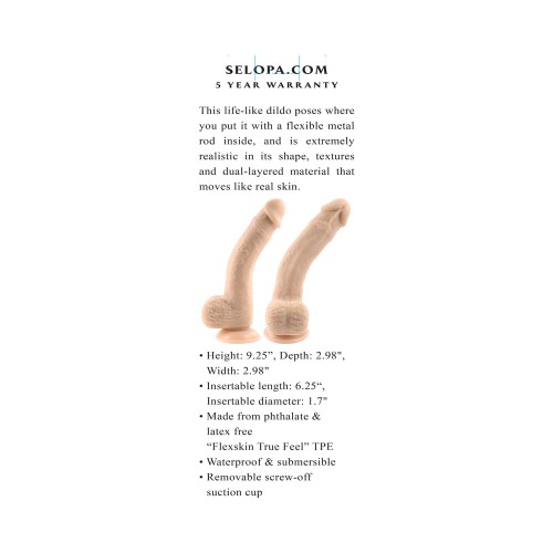 Dildo Flexible Selopa Natural Feel Flexskin 7 in.