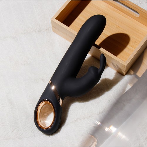 Blush Victoria Black Gyrating Rabbit Vibrator