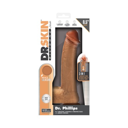 Dr. Skin Silicone Dr. Phillips Thrusting Dildo 8.5 in. Tan