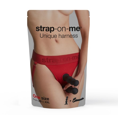 Lencería de Arnés Única Strap-On-Me Roja