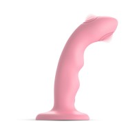 Dildo Strap-On-Me con Vibración de Golpeteo Doble