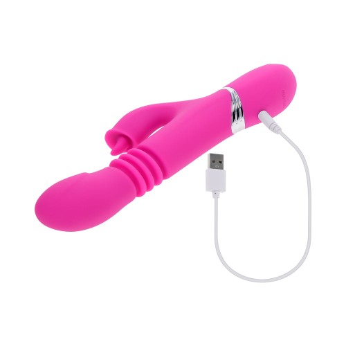 Evolved Pink Dragon Rechargeable Thrusting Dual Stimulator