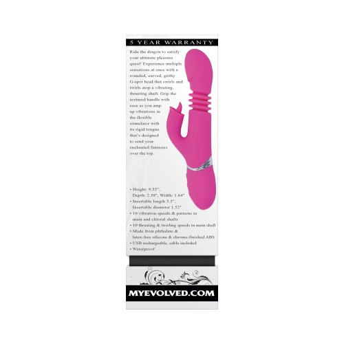 Evolved Pink Dragon Rechargeable Thrusting Dual Stimulator