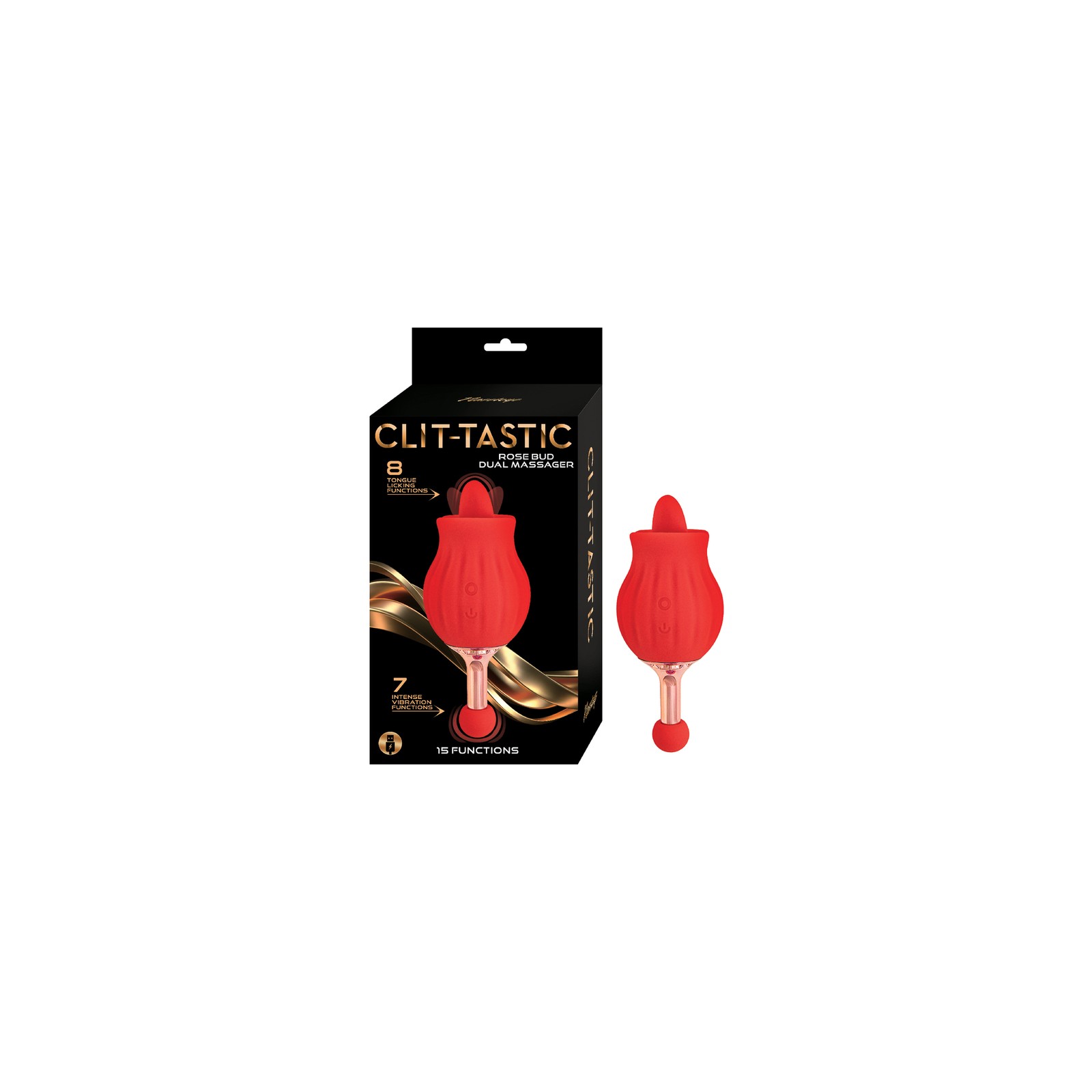 Clit-Tastic Rose Bud Dual Massager - Red