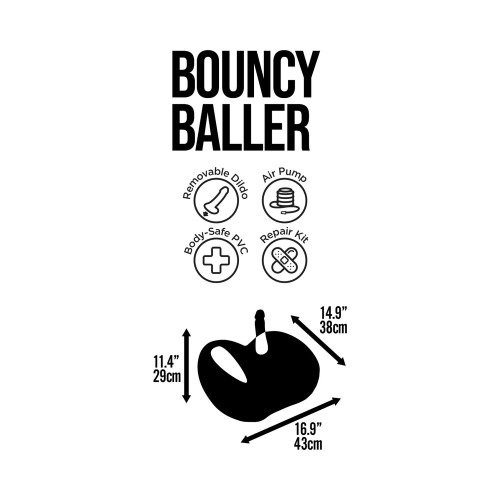 Bouncy Baller Cojín Inflable con Dildo y Bomba de Pie