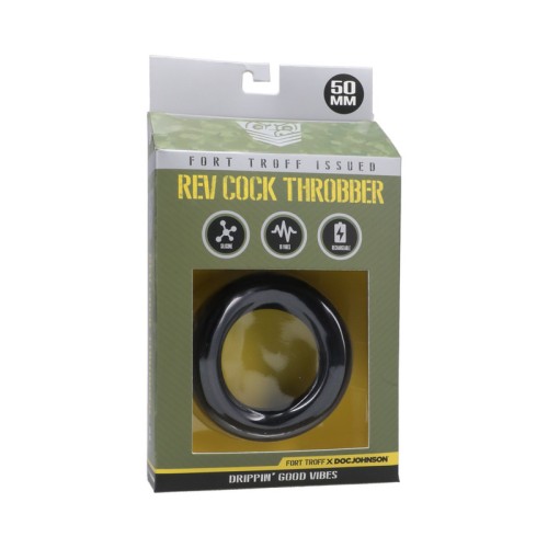 Rev Cock Throbber Grande Negro Anillo Vibrante