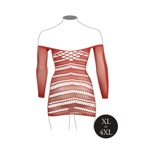 Le Desir Vestido Mini de Red de Manga Larga Sunset Glow Talla Reina