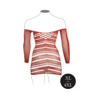 Le Desir Vestido Mini de Red de Manga Larga Sunset Glow Talla Reina