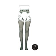 Le Desir Shredded Suspender Pantyhose Midnight Green Queen Size