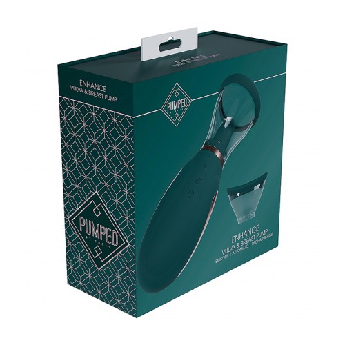 Bomba Automática Recargable para Vulva y Senos Pumped Enhance Verde Bosque