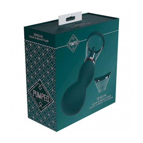 Pumped Sensual Automatic Rechargeable Vulva & Breast Pump - Forest Green