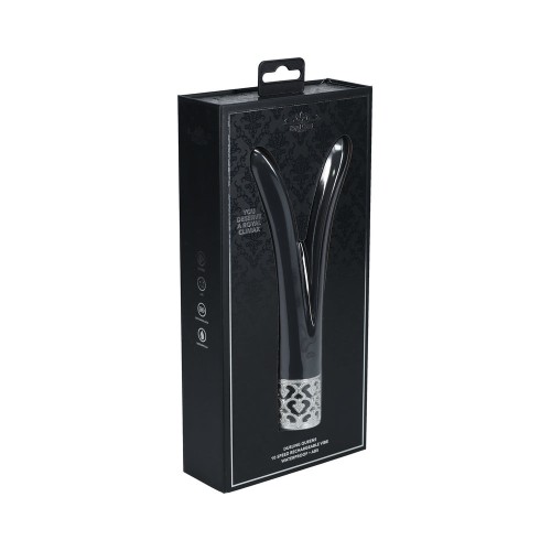 Vibrador Recargable Dueling Queens Negro de Royal Gems