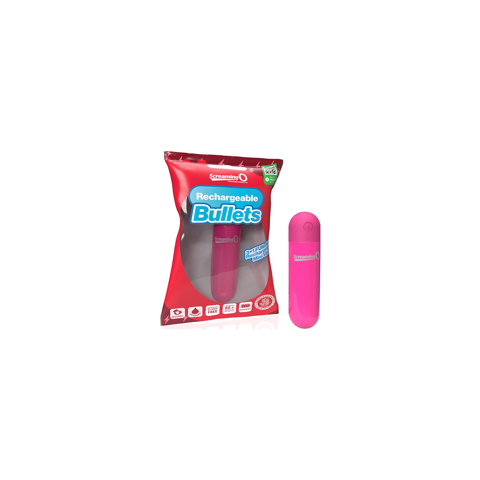 Screaming O Rechargeable Bullet Pink - Powerful Vibrations