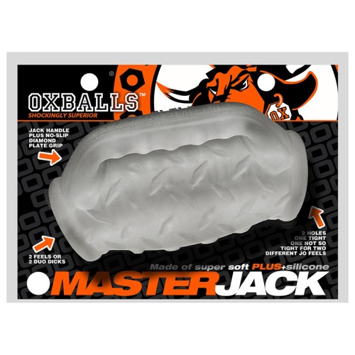 OxBalls Masterjack Double Penetration Stroker Clear Ice