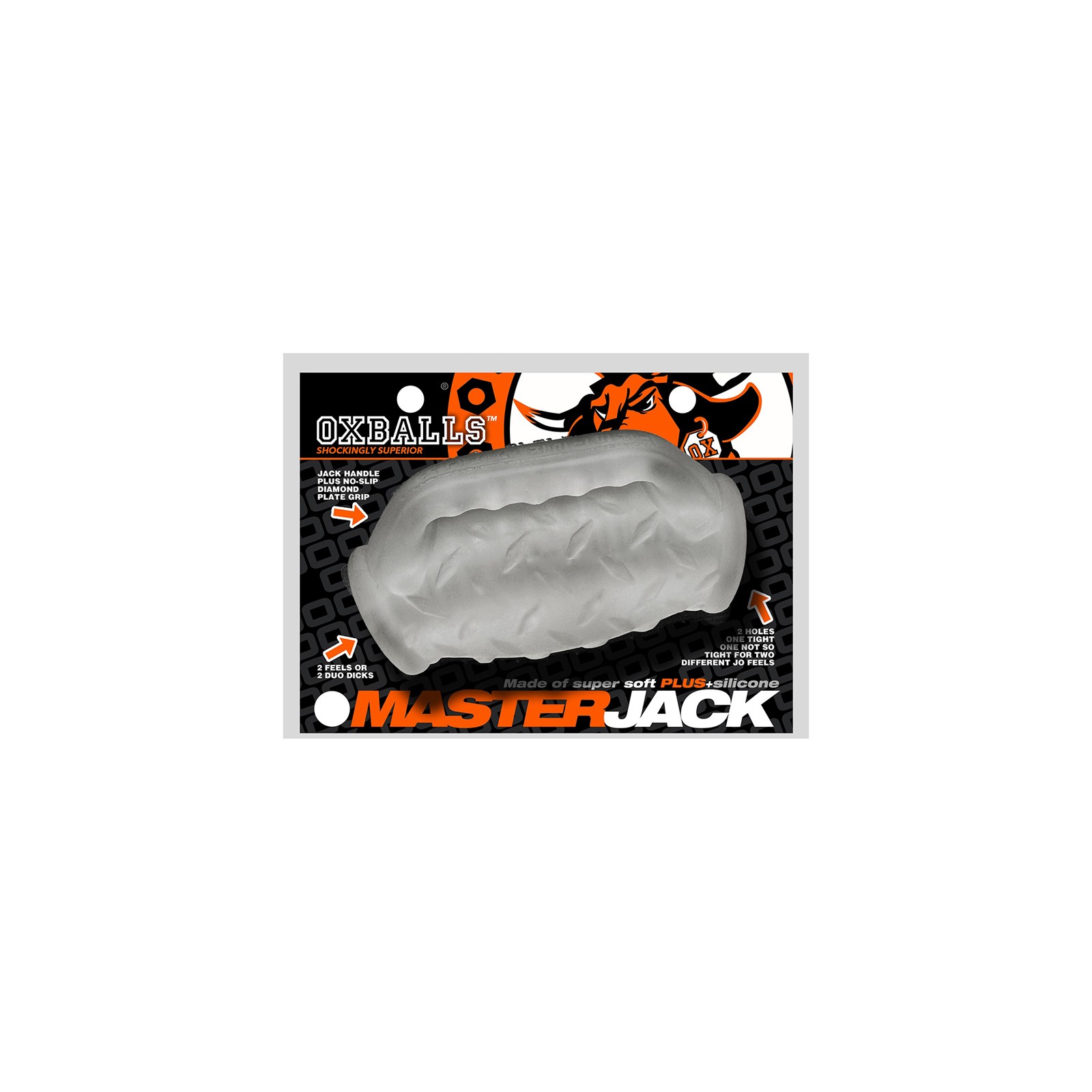 OxBalls Masterjack Double Penetration Stroker Clear Ice