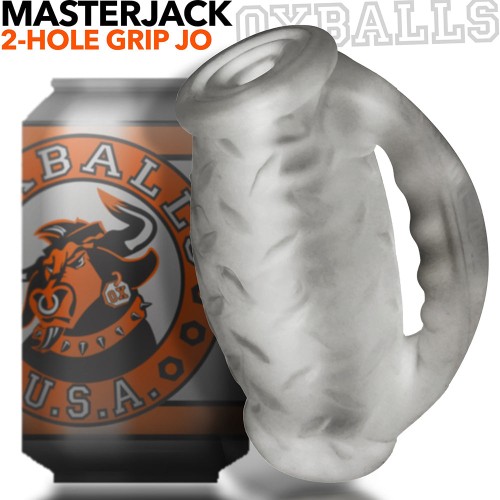 OxBalls Masterjack Double Penetration Stroker Clear Ice