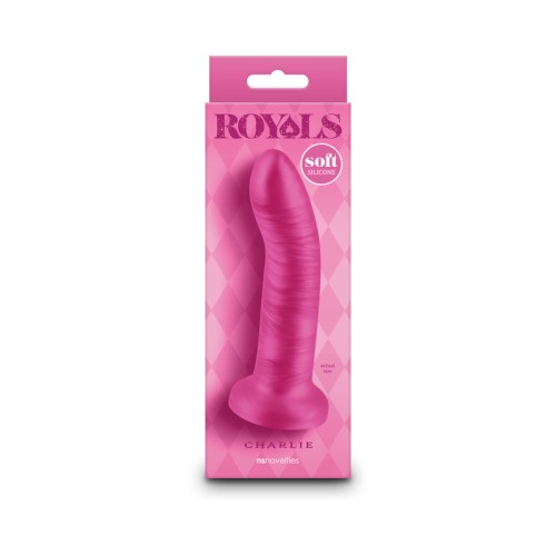 Dildo curvado metálico Royals Charlie 5 in. Rosa