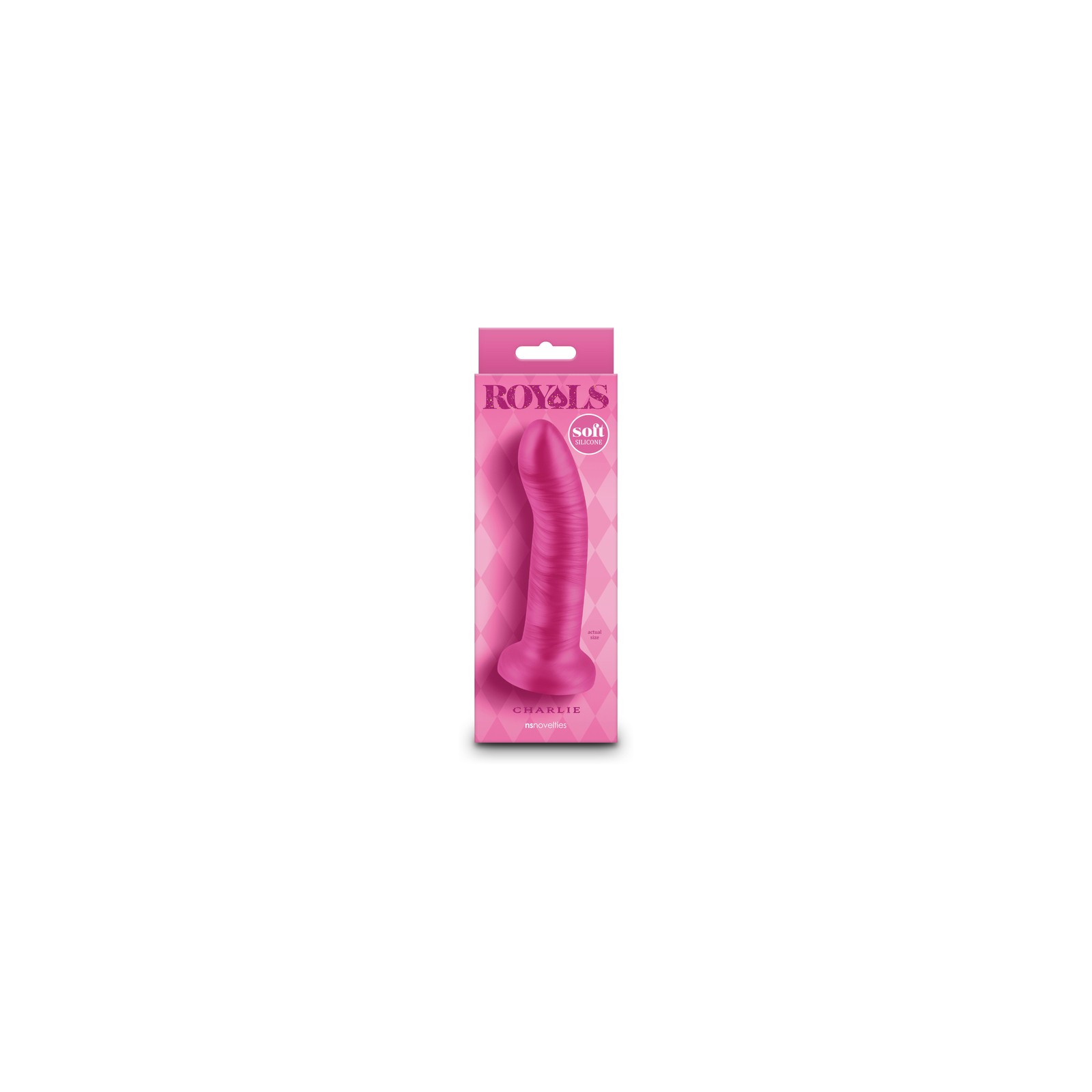 Dildo curvado metálico Royals Charlie 5 in. Rosa