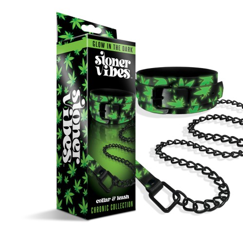 Stoner Vibes Glow Collar and Leash Set for BDSM