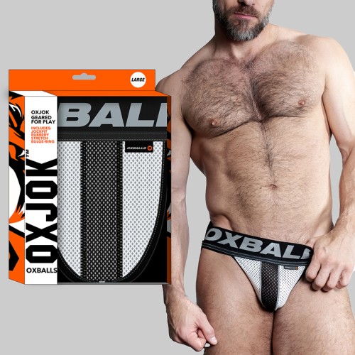 Oxballs Oxjok Airmesh Swagger Slider-Strap Jock Ice White Large