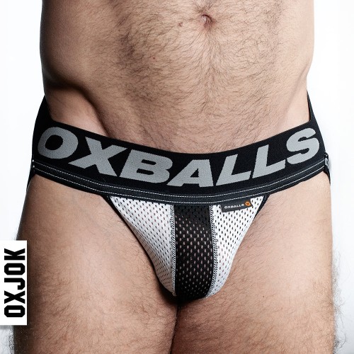 Oxballs Oxjok Airmesh Swagger Slider-Strap Jock Ice White Large