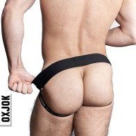 Jockstrap AIRMESH Oxballs Oxjok Swagger Negro Carbono