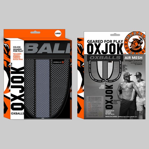 Jockstrap AIRMESH Oxballs Oxjok Swagger Negro Carbono