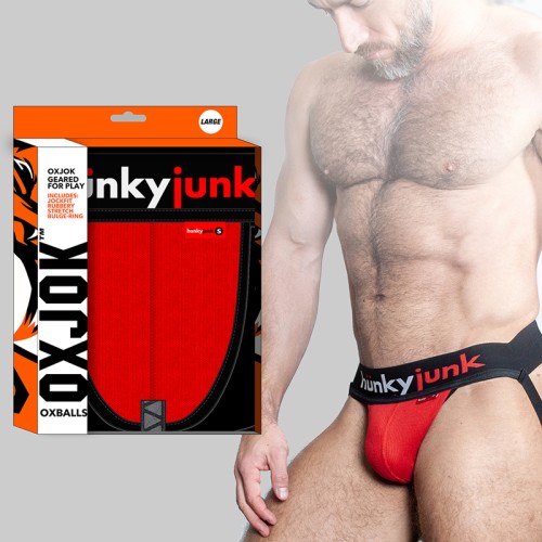 Oxballs Oxjok Hunker Jock with Comfy Pouch - Red Hot