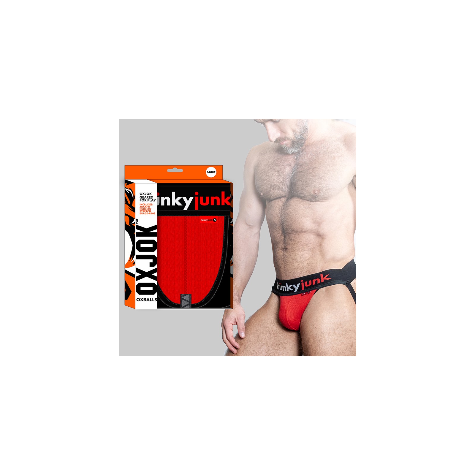 Jock Oxballs Oxjok Hunker con Pouch Cómodo - Rojo Caliente