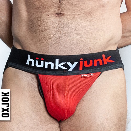 Jock Oxballs Oxjok Hunker con Pouch Cómodo - Rojo Caliente