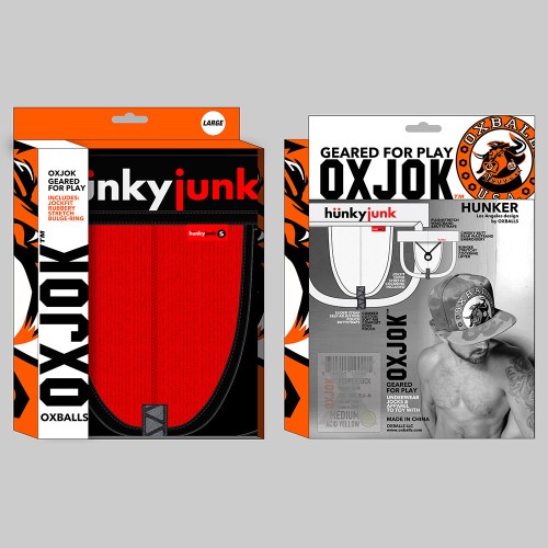 Jock Oxballs Oxjok Hunker con Pouch Cómodo - Rojo Caliente