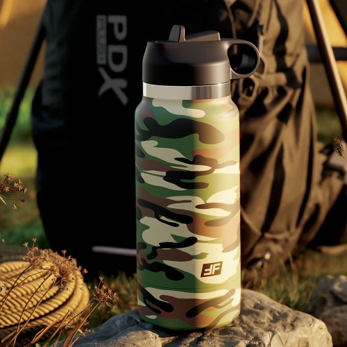 PDX Plus Fap Flask Happy Camper Masturbador Discreto Camo Frosted