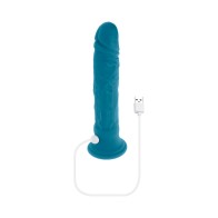 Dildo Vibrador Recargable Evolved Tsunami Silicona Verde Azulado