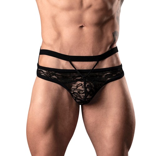 Male Power Lucifer Strappy Thong Black S/M