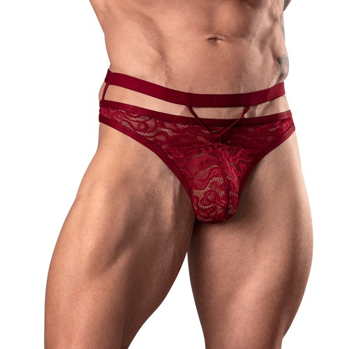 Tanga Strappy Cortado Lucifer Hombre Burdeos