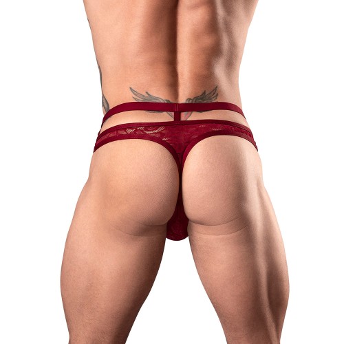 Tanga Strappy Cortado Lucifer Hombre Burdeos