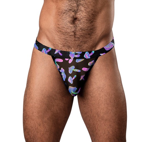 Micro Thong with Pot Leaf and Mushroom Prints for Men