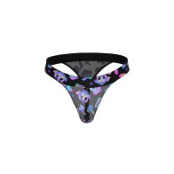 Micro Thong with Pot Leaf and Mushroom Prints for Men