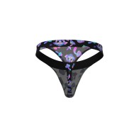 Micro Thong with Pot Leaf and Mushroom Prints for Men