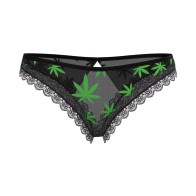 Magic Silk Hazy Dayz Crotchless Panty Pot Leaf S/M - Temptation Awaits