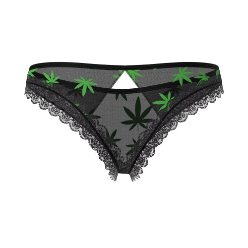 Magic Silk Hazy Dayz Crotchless Panty Pot Leaf S/M - Temptation Awaits