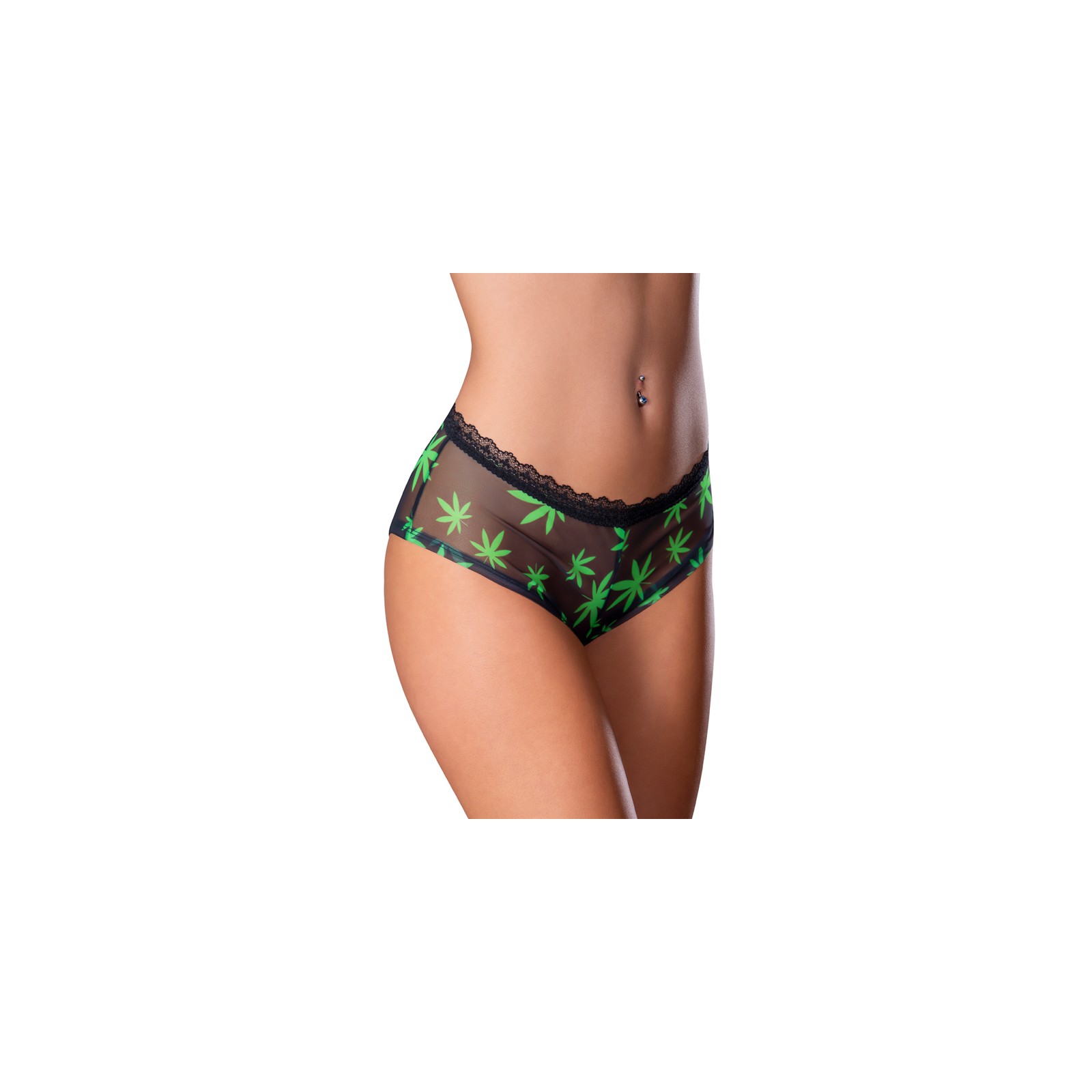 Magic Silk Hazy Dayz Boy Short - Pot Leaf Design