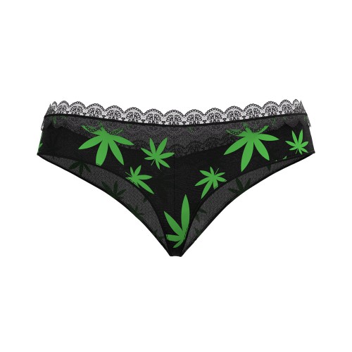 Magic Silk Hazy Dayz Boy Short - Pot Leaf Design