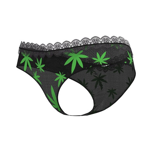 Magic Silk Hazy Dayz Boy Short - Pot Leaf Design